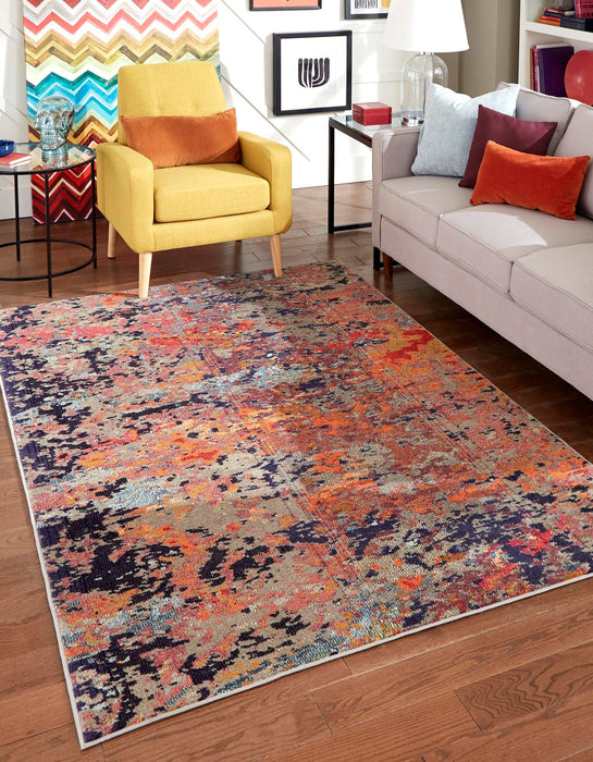 Unique Loom Vivid Collection Area Rug - Ahmedabad