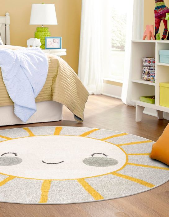 Unique Loom Whimsy Kids Collection Area Rug - Smiling Sunshine