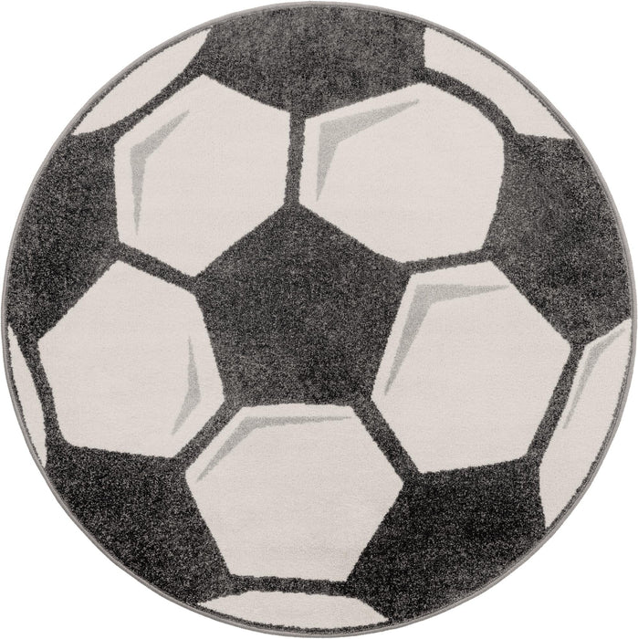 Unique Loom Whimsy Kids Collection Area Rug - Soccer Ball