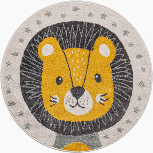 Unique Loom Whimsy Kids Collection Area Rug - Friendly Lion