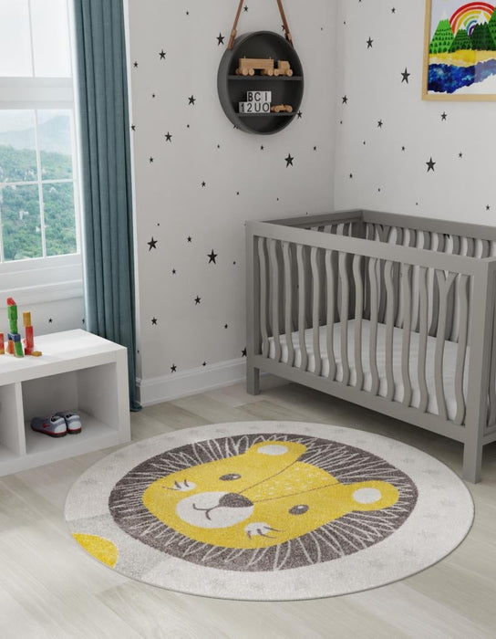 Unique Loom Whimsy Kids Collection Area Rug - Friendly Lion