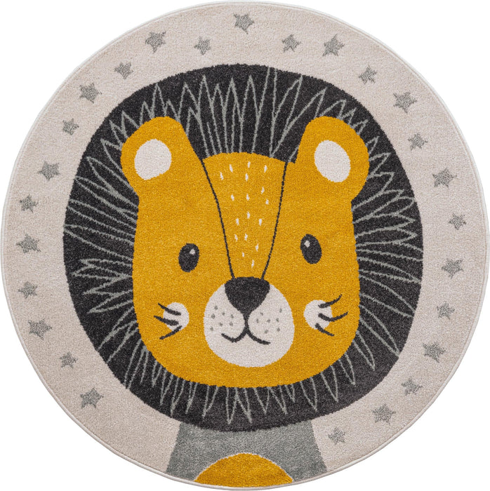 Unique Loom Whimsy Kids Collection Area Rug - Friendly Lion