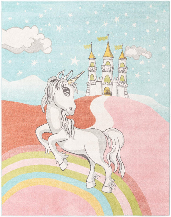 Unique Loom Whimsy Kids Collection Area Rug - Jolly Unicorn