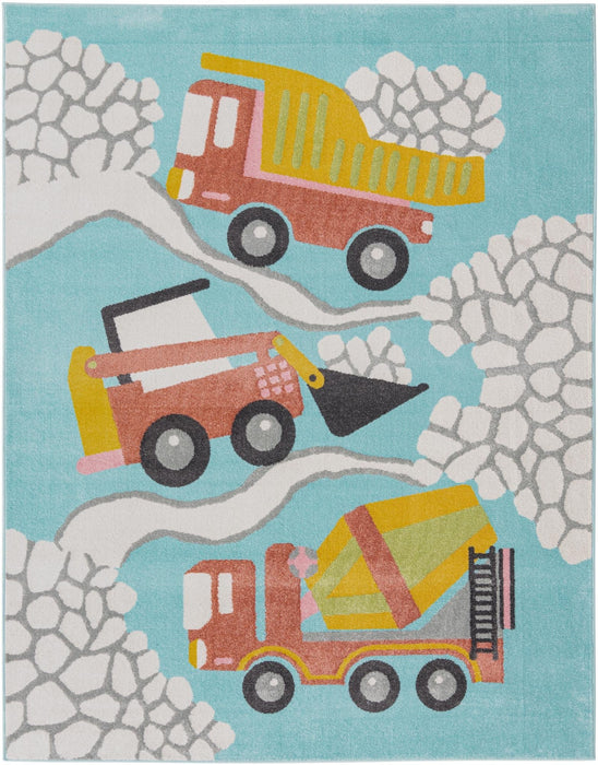 Unique Loom Whimsy Kids Collection Area Rug - Trucks