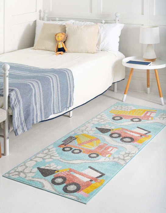 Unique Loom Whimsy Kids Collection Area Rug - Trucks