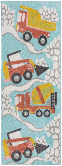 Unique Loom Whimsy Kids Collection Area Rug - Trucks