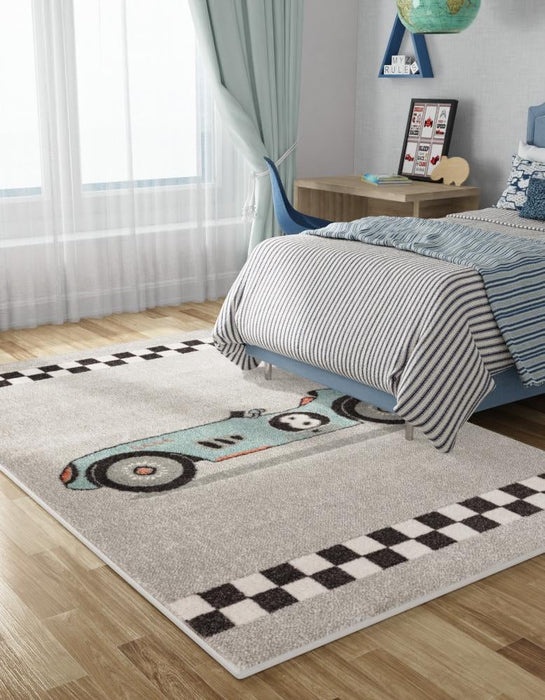 Unique Loom Whimsy Kids Collection Area Rug - Race Car