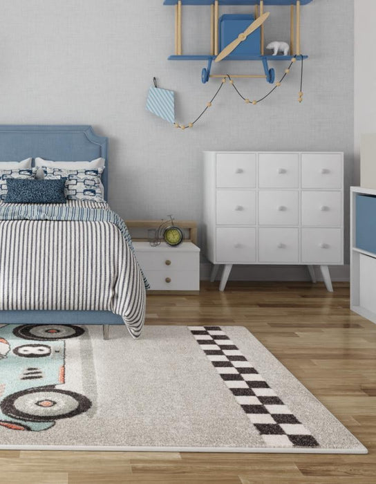 Unique Loom Whimsy Kids Collection Area Rug - Race Car