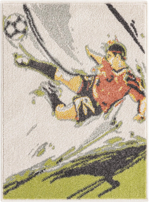 Unique Loom Whimsy Kids Collection Area Rug - Soccer Player