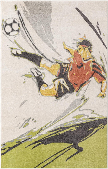 Unique Loom Whimsy Kids Collection Area Rug - Soccer Player