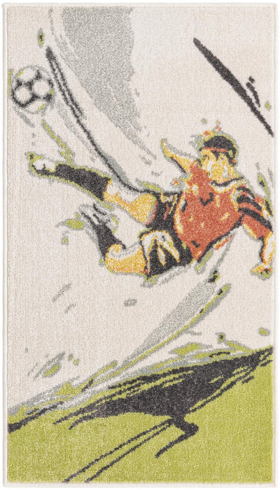 Unique Loom Whimsy Kids Collection Area Rug - Soccer Player