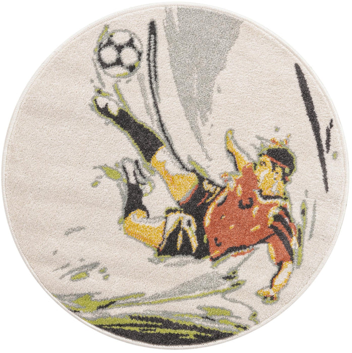 Unique Loom Whimsy Kids Collection Area Rug - Soccer Player