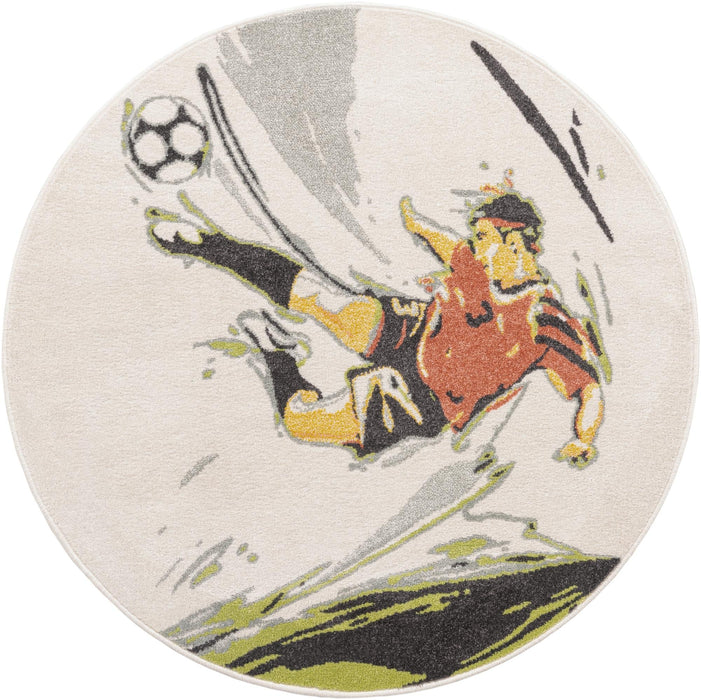 Unique Loom Whimsy Kids Collection Area Rug - Soccer Player
