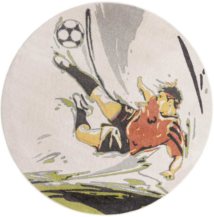 Unique Loom Whimsy Kids Collection Area Rug - Soccer Player