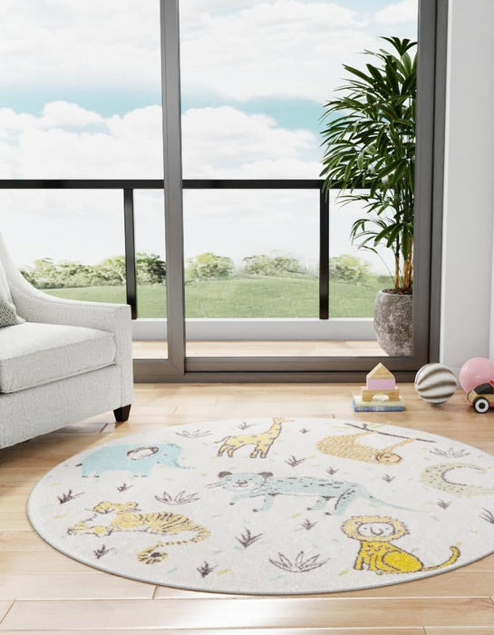 Unique Loom Whimsy Kids Collection Area Rug - Zoo