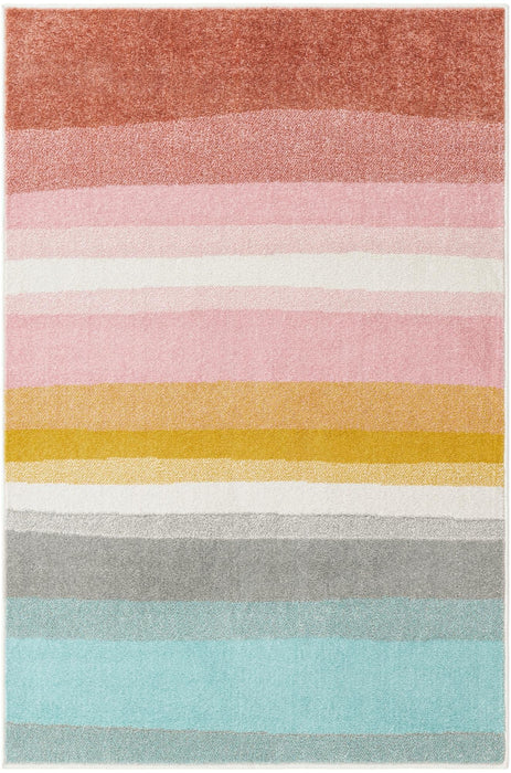 Unique Loom Whimsy Kids Collection Area Rug - Pastel Abstract Rainbow