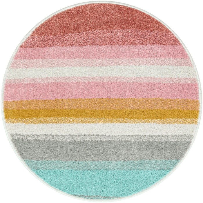 Unique Loom Whimsy Kids Collection Area Rug - Pastel Abstract Rainbow