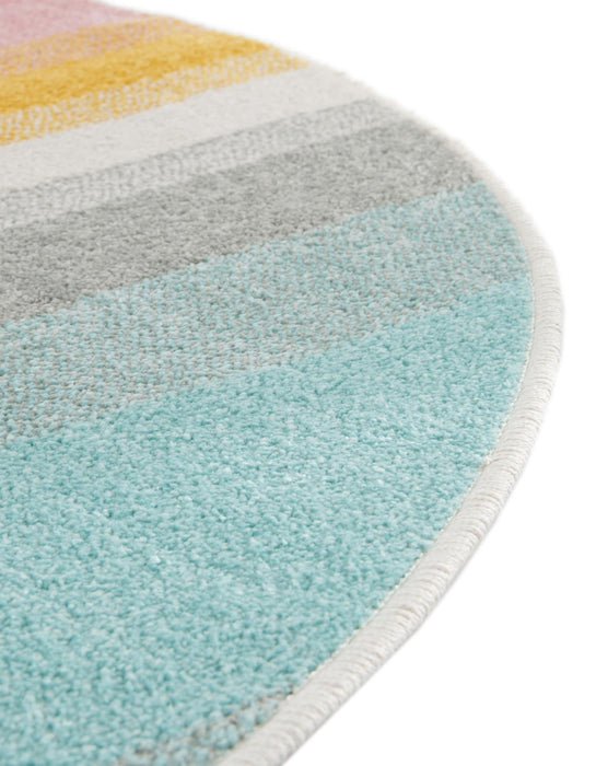 Unique Loom Whimsy Kids Collection Area Rug - Pastel Abstract Rainbow