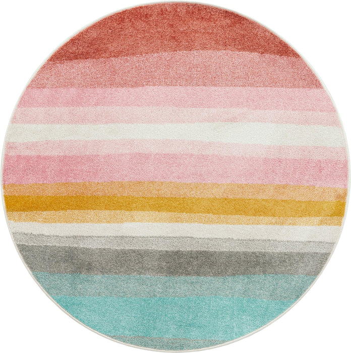 Unique Loom Whimsy Kids Collection Area Rug - Pastel Abstract Rainbow