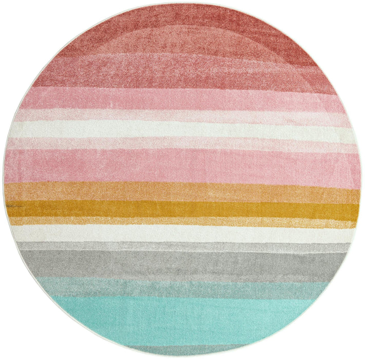 Unique Loom Whimsy Kids Collection Area Rug - Pastel Abstract Rainbow