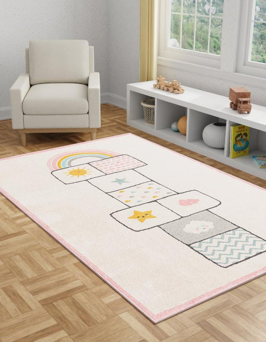 Unique Loom Whimsy Kids Collection Area Rug - Hopscotch