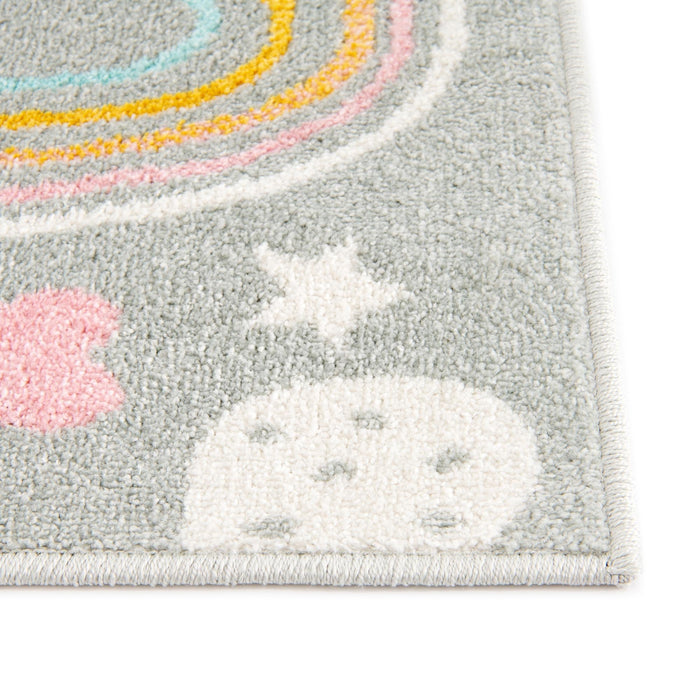 Unique Loom Whimsy Kids Collection Area Rug - Rainbow, Stars, And Clouds