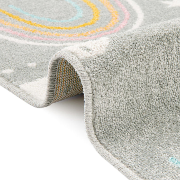Unique Loom Whimsy Kids Collection Area Rug - Rainbow, Stars, And Clouds