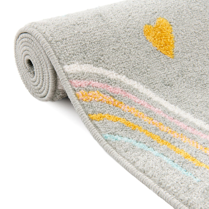 Unique Loom Whimsy Kids Collection Area Rug - Rainbow, Stars, And Clouds