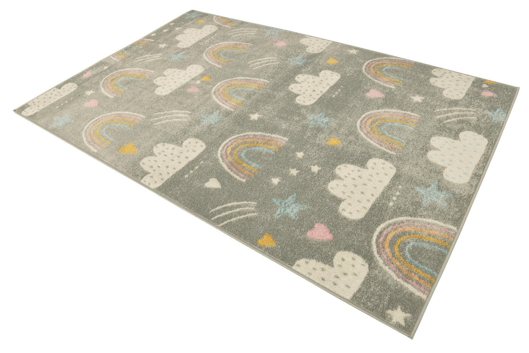 Unique Loom Whimsy Kids Collection Area Rug - Rainbow, Stars, And Clouds