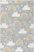 Unique Loom Whimsy Kids Collection Area Rug - Rainbow, Stars, And Clouds