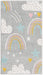 Unique Loom Whimsy Kids Collection Area Rug - Rainbow, Stars, And Clouds