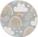 Unique Loom Whimsy Kids Collection Area Rug - Rainbow, Stars, And Clouds