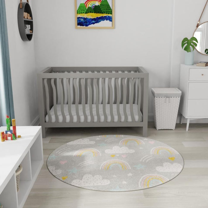 Unique Loom Whimsy Kids Collection Area Rug - Rainbow, Stars, And Clouds