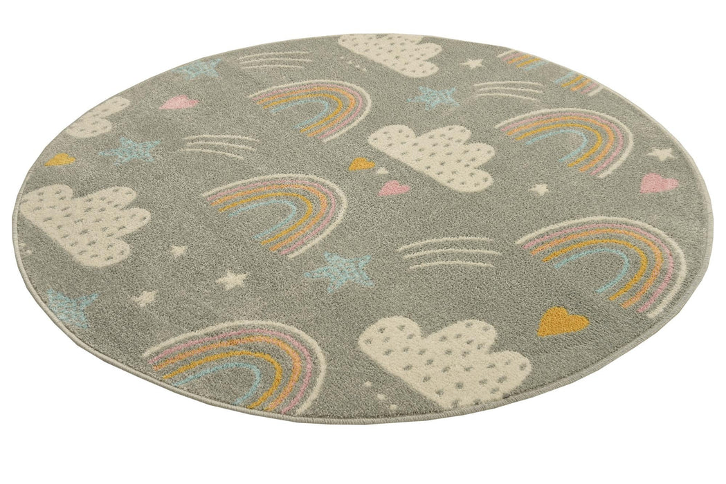 Unique Loom Whimsy Kids Collection Area Rug - Rainbow, Stars, And Clouds