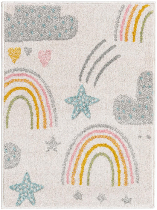 Unique Loom Whimsy Kids Collection Area Rug - Rainbow, Stars, And Clouds