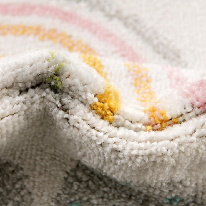 Unique Loom Whimsy Kids Collection Area Rug - Rainbow, Stars, And Clouds