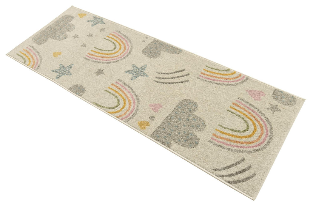 Unique Loom Whimsy Kids Collection Area Rug - Rainbow, Stars, And Clouds