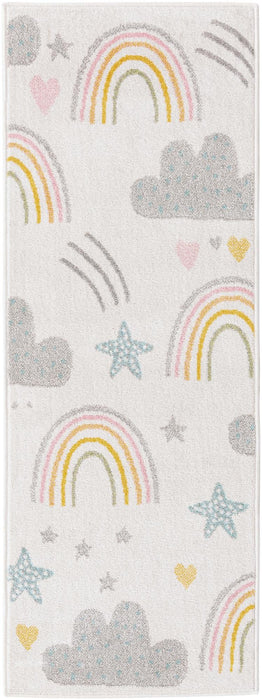 Unique Loom Whimsy Kids Collection Area Rug - Rainbow, Stars, And Clouds