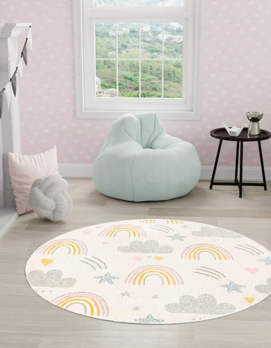 Unique Loom Whimsy Kids Collection Area Rug - Rainbow, Stars, And Clouds