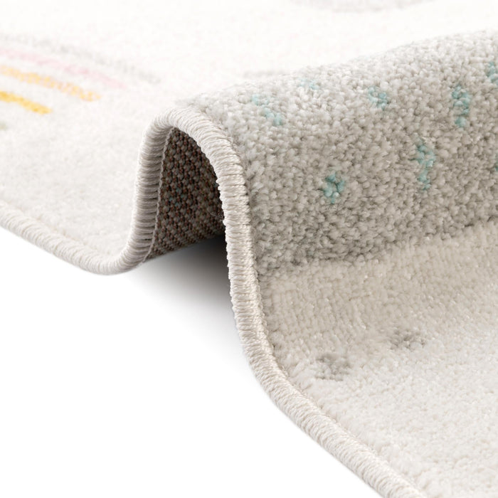 Unique Loom Whimsy Kids Collection Area Rug - Rainbow, Stars, And Clouds