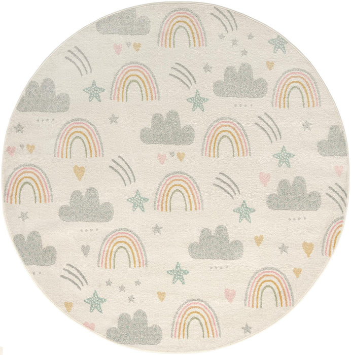 Unique Loom Whimsy Kids Collection Area Rug - Rainbow, Stars, And Clouds