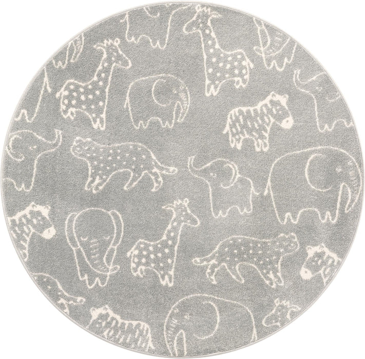 Unique Loom Whimsy Kids Collection Area Rug - Safari Animals