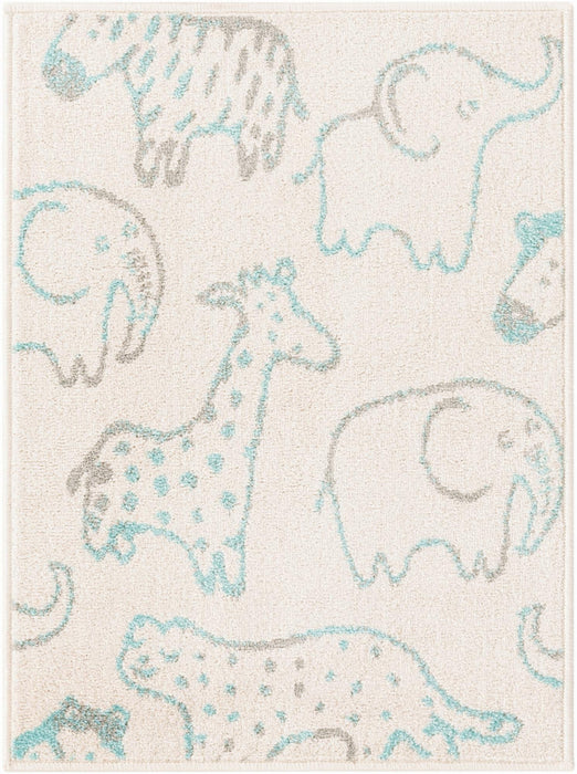 Unique Loom Whimsy Kids Collection Area Rug - Safari Animals