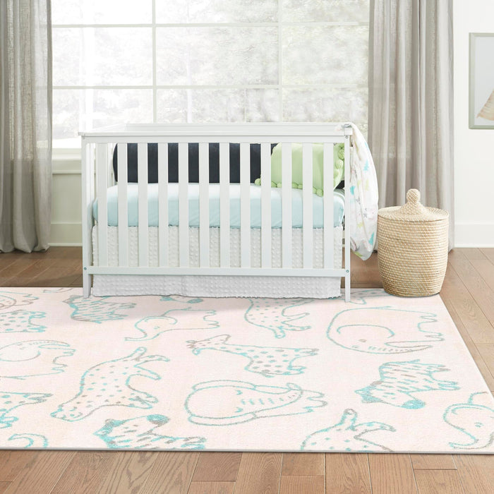 Unique Loom Whimsy Kids Collection Area Rug - Safari Animals