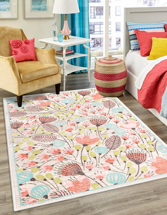 Unique Loom Whimsy Kids Collection Area Rug - Wildflowers
