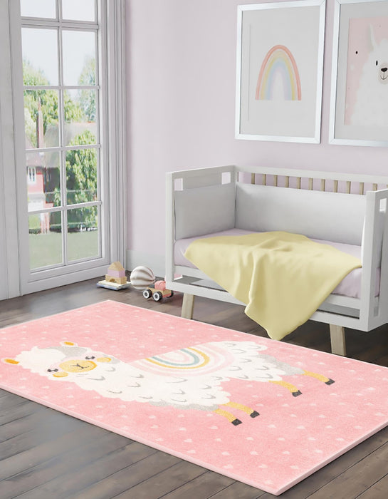 Unique Loom Whimsy Kids Collection Area Rug - Llama