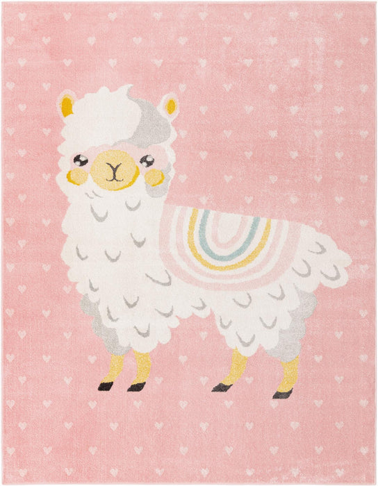 Unique Loom Whimsy Kids Collection Area Rug - Llama