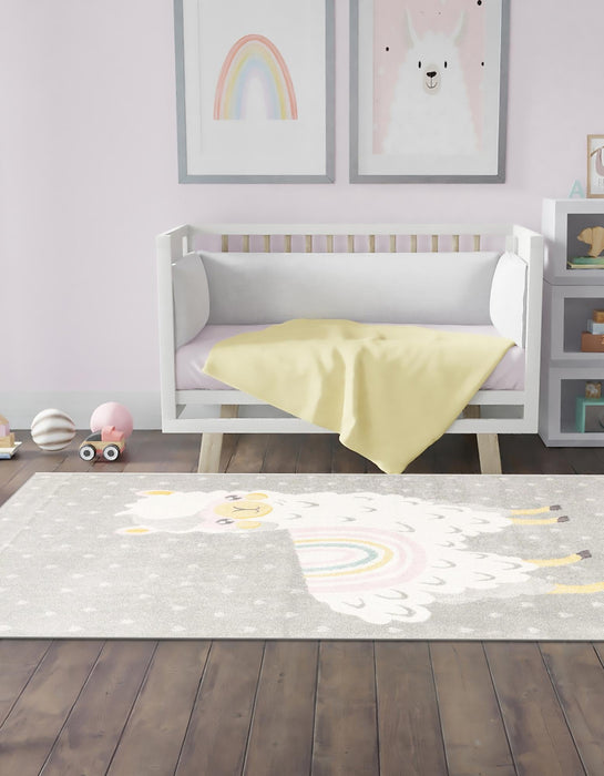 Unique Loom Whimsy Kids Collection Area Rug - Llama