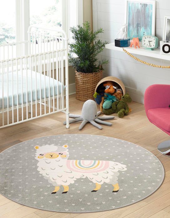 Unique Loom Whimsy Kids Collection Area Rug - Llama