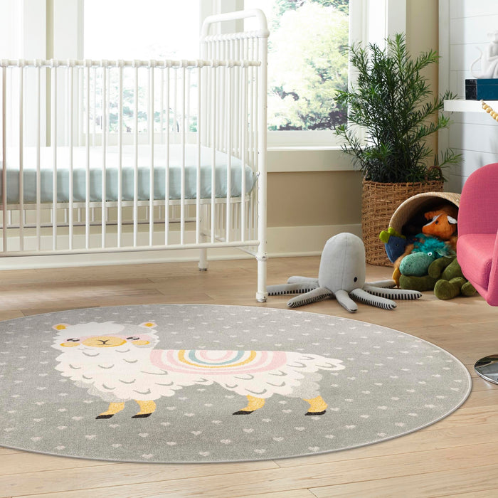 Unique Loom Whimsy Kids Collection Area Rug - Llama